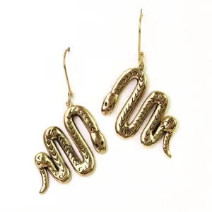 Snake Brass Earrings by Handker