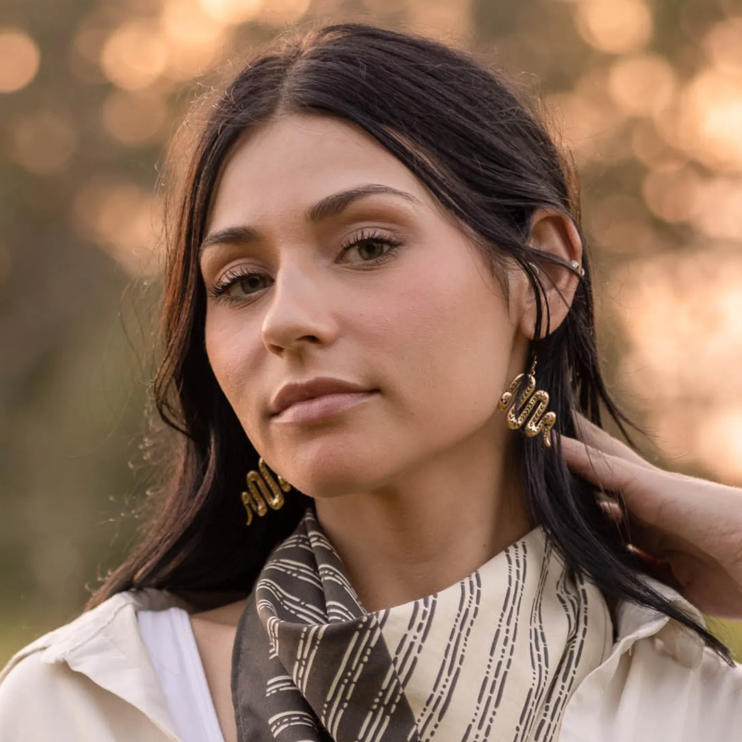 Snake Brass Earrings by Handker