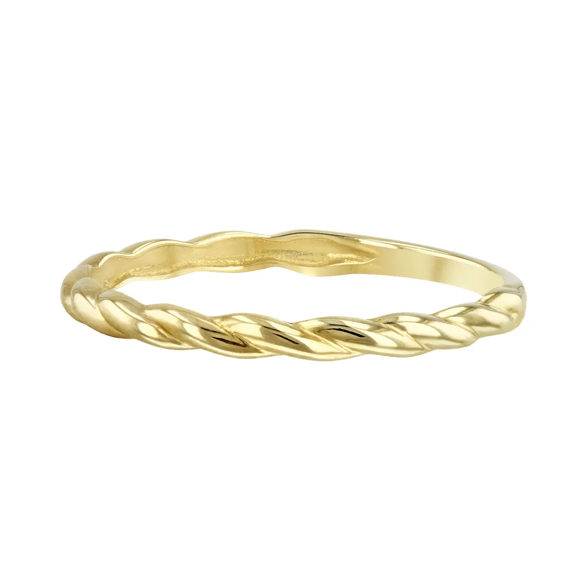 Soleil Collection Fine Twist Ring | 9K Solid Yellow Gold