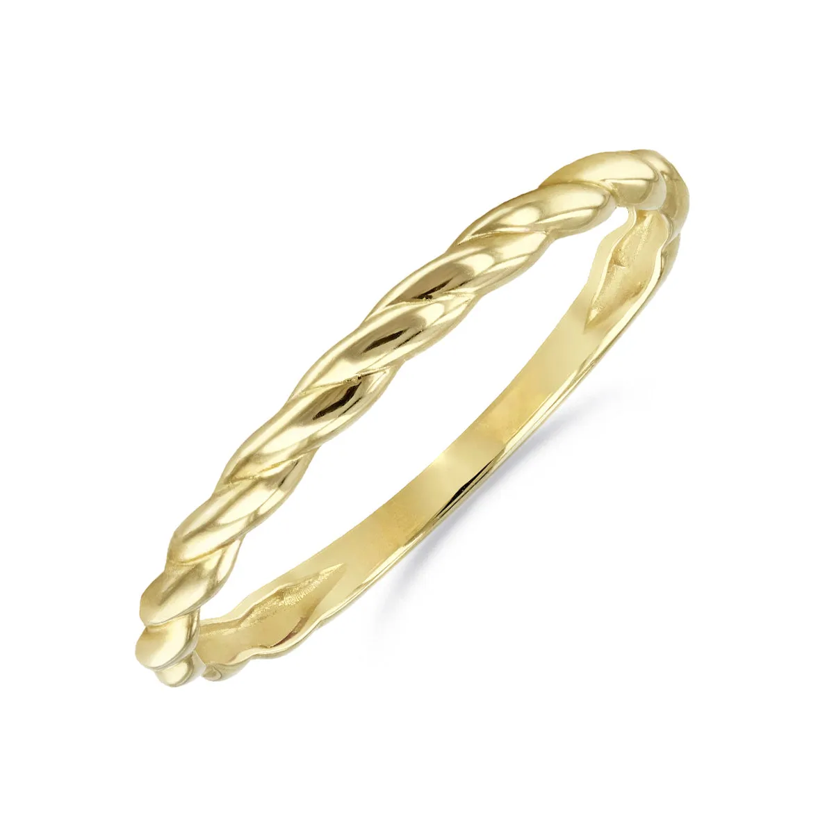 Soleil Collection Fine Twist Ring | 9K Solid Yellow Gold