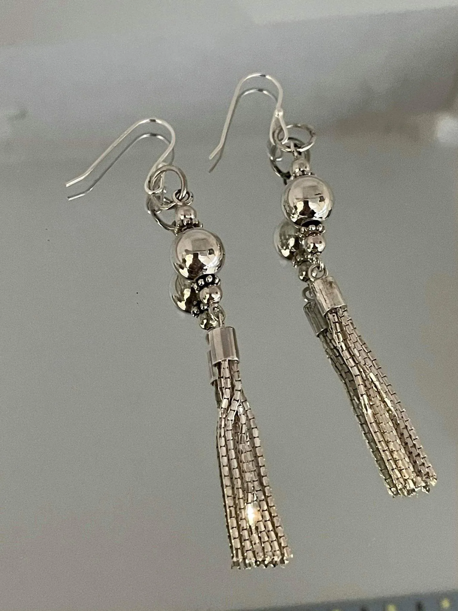 Statement Silver Tassel Earrings