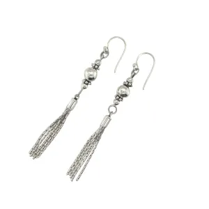 Statement Silver Tassel Earrings