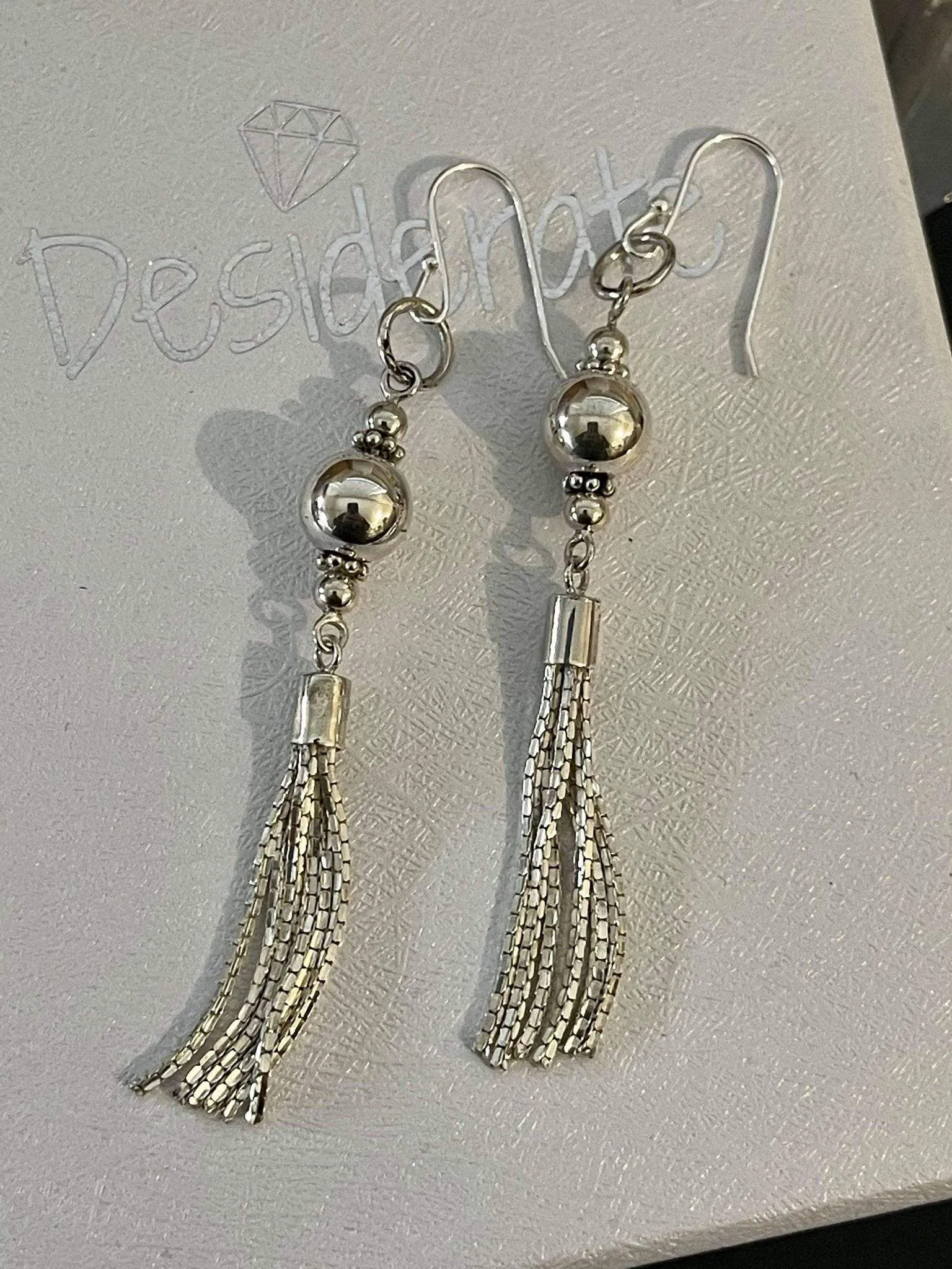 Statement Silver Tassel Earrings