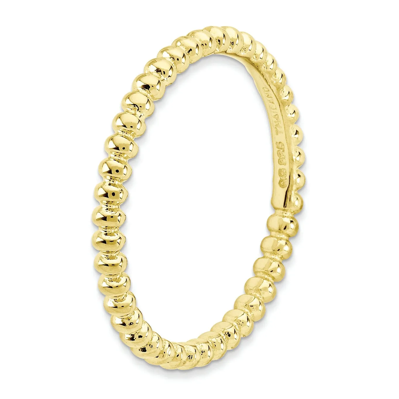 Sterling Silver Gold-Plated Beaded Ring