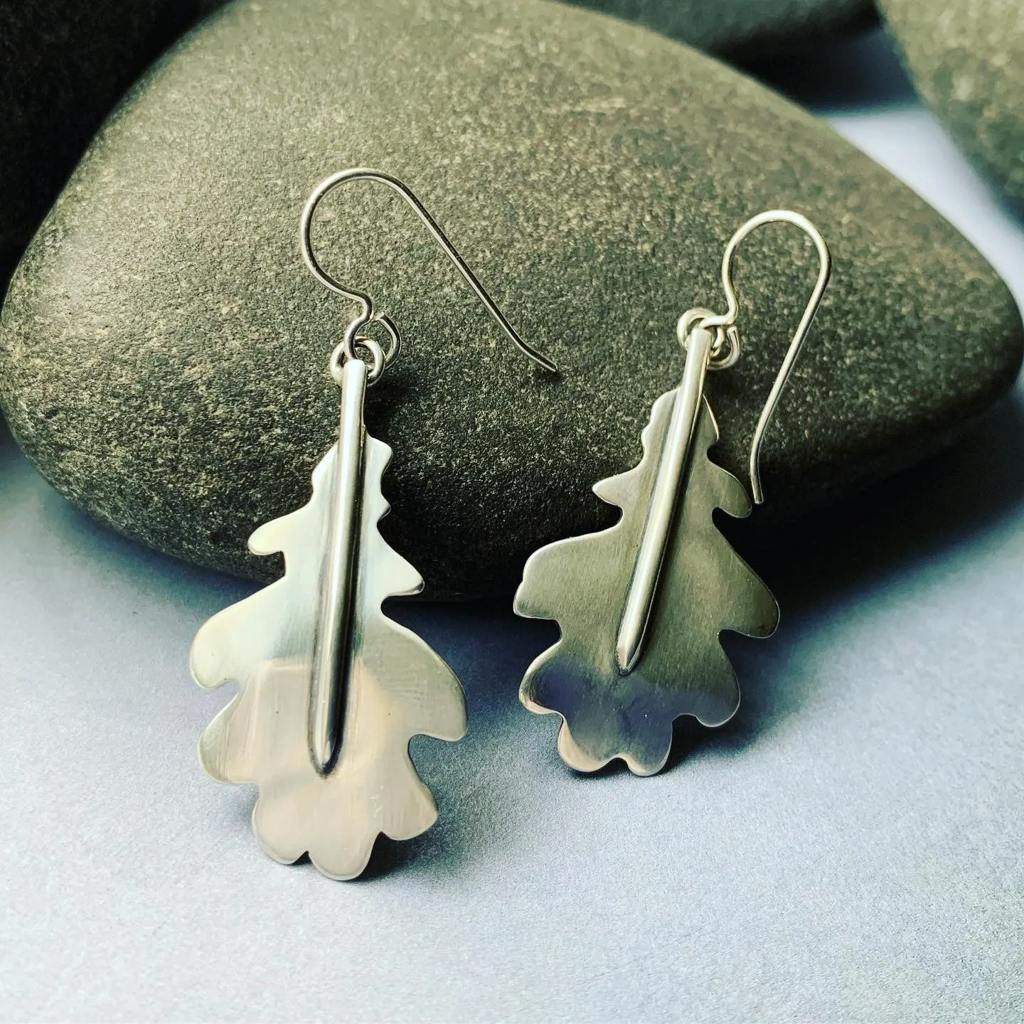 Sterling Silver Oak Leaf Earrings