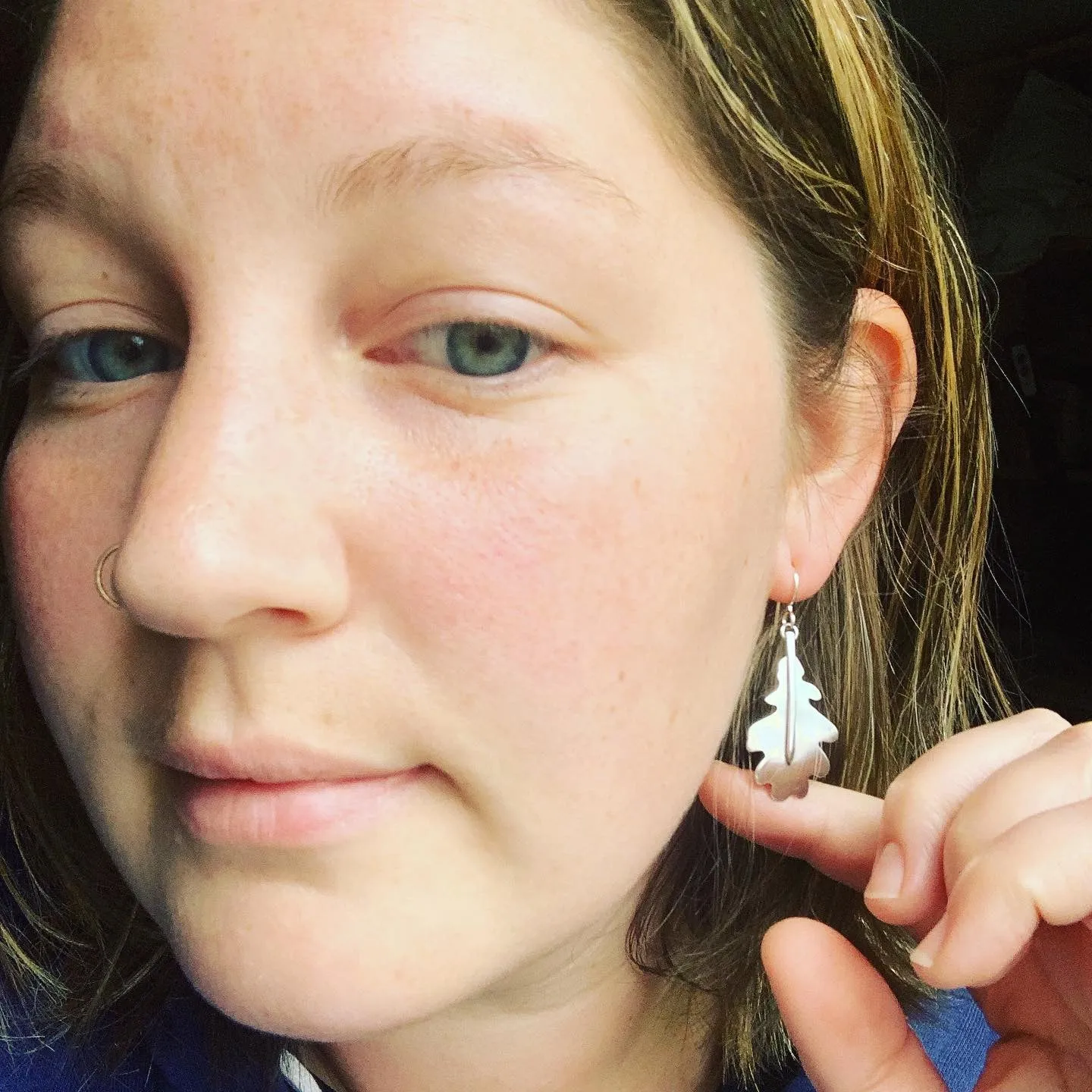 Sterling Silver Oak Leaf Earrings