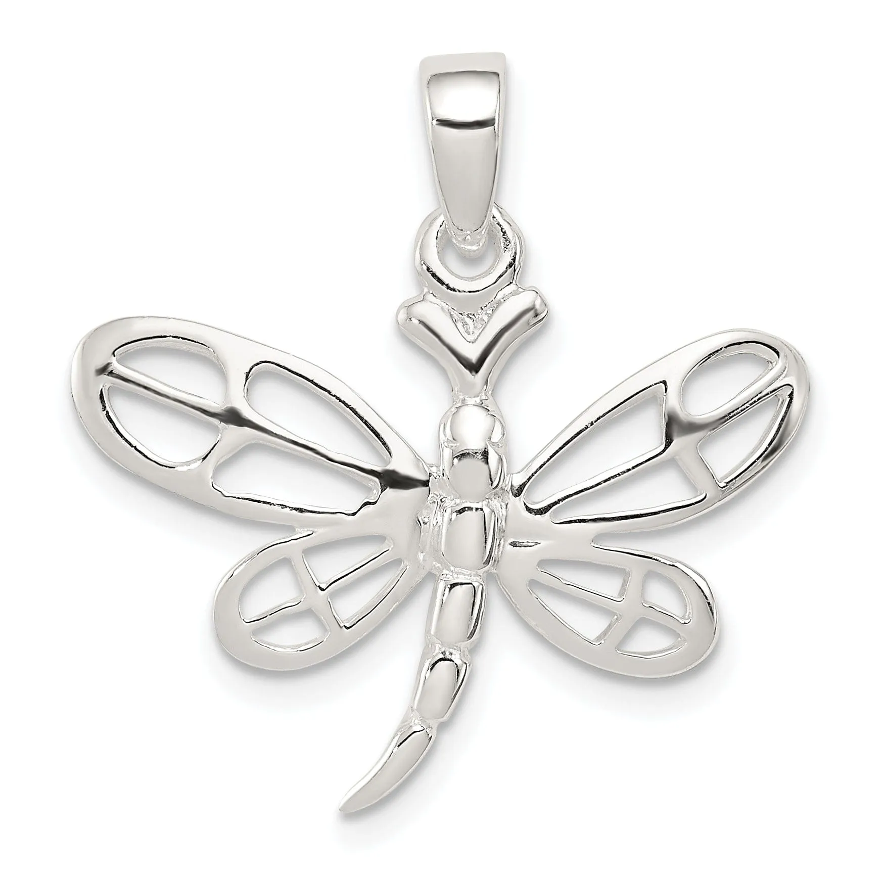 Sterling Silver Polished Dragonfly Pendant