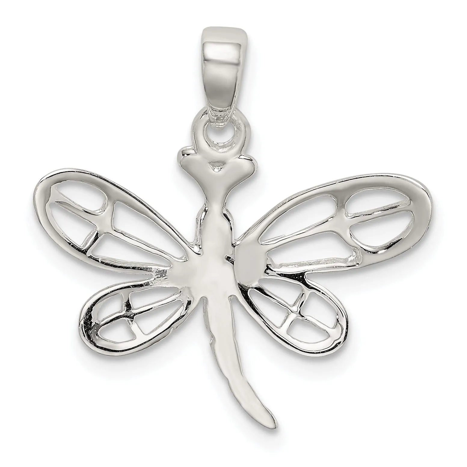 Sterling Silver Polished Dragonfly Pendant