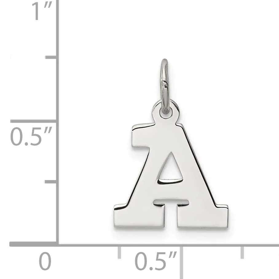 Sterling Silver Small Block Initial A Charm