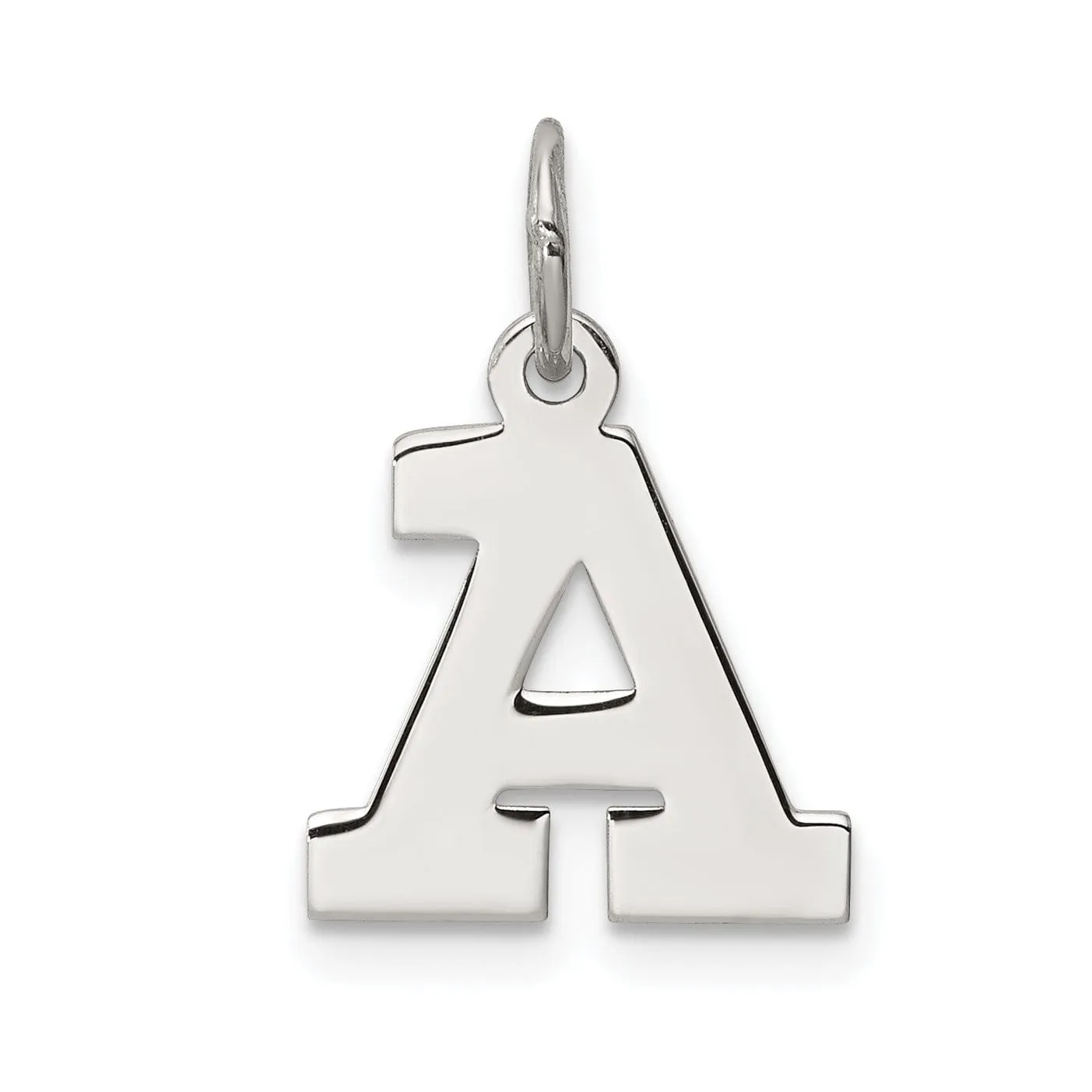 Sterling Silver Small Block Initial A Charm