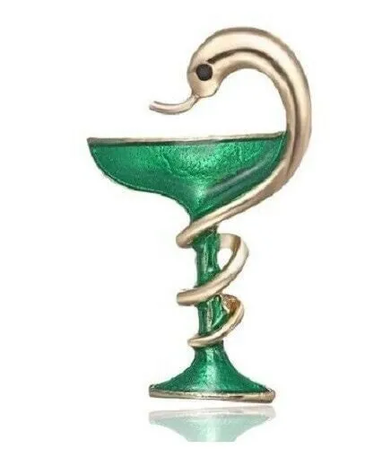 Stunning diamonte gold plated wine glass with snake christmas brooch cake pin c9