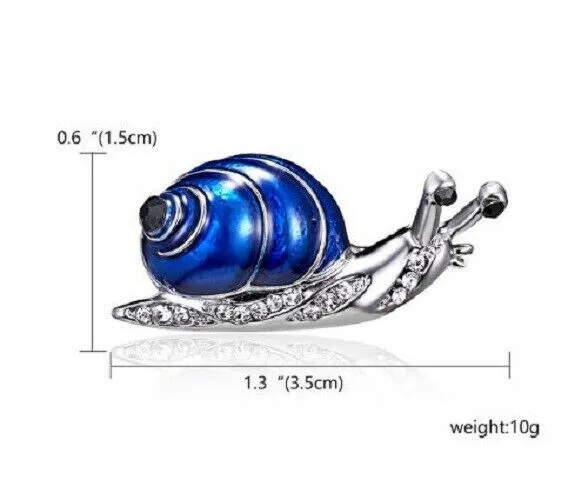 Stunning Diamonte Silver Plated Vintage Look Snail Christmas Brooch Cake Pin B8