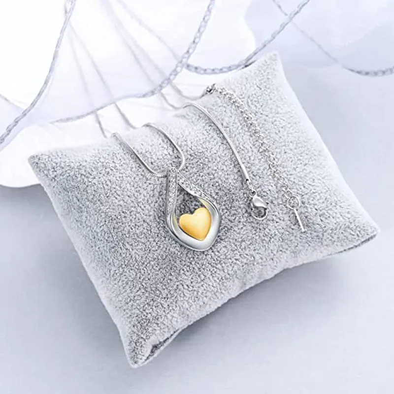 Teardrop Cremation Jewelry for Ashes -No Longer By My Side Forever in My Heart Urn Pendant Necklace for Ashes Grandma Grandpa Mom Dad Papa Nana Brother Sister