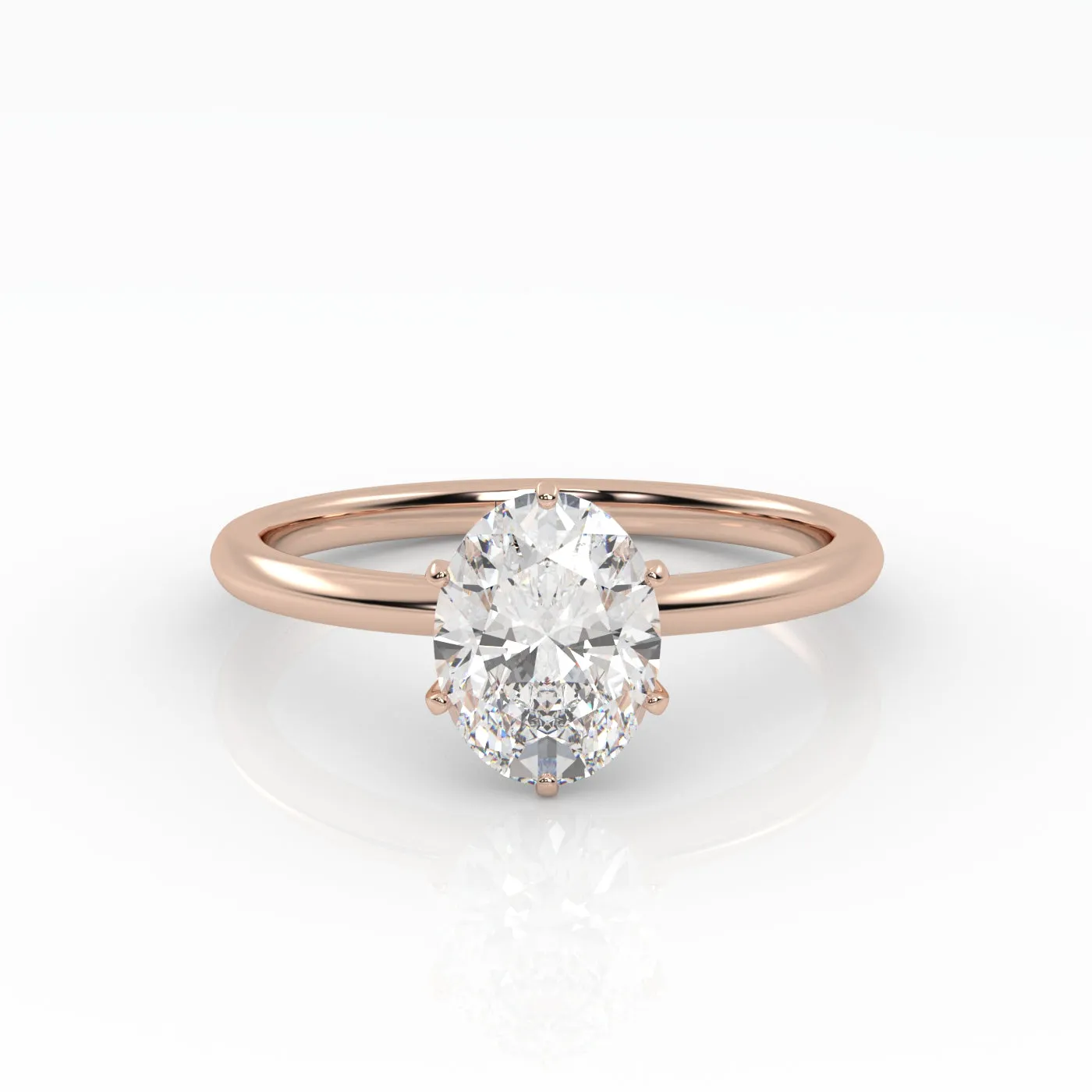 The Oval Six Prong Solitaire