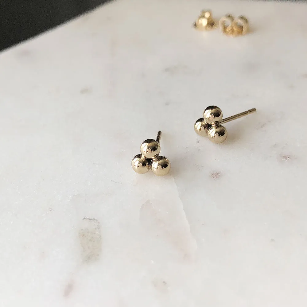 Triple Orb Stud Earrings