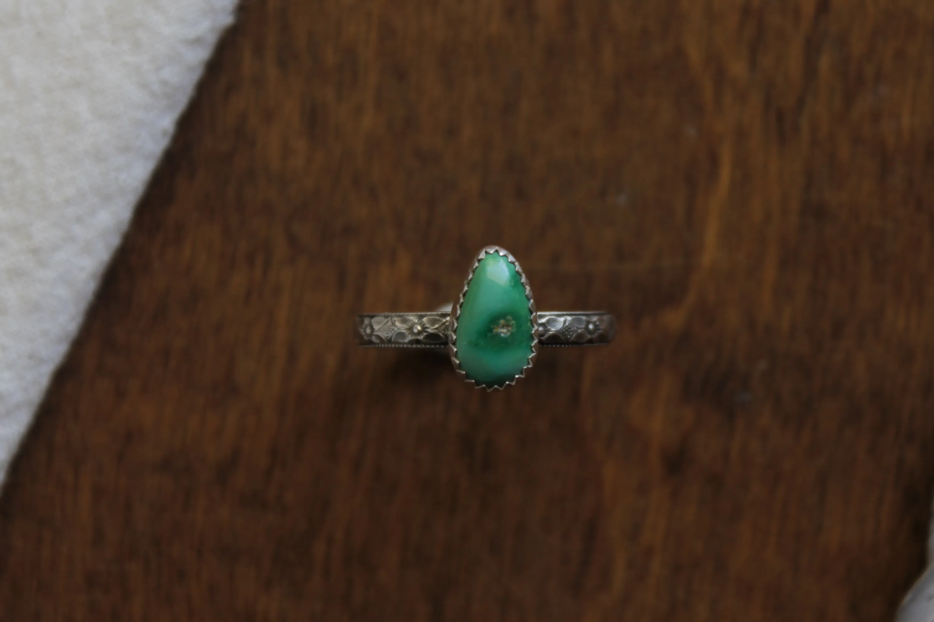 Turquoise Floral Ring | Size 8.5