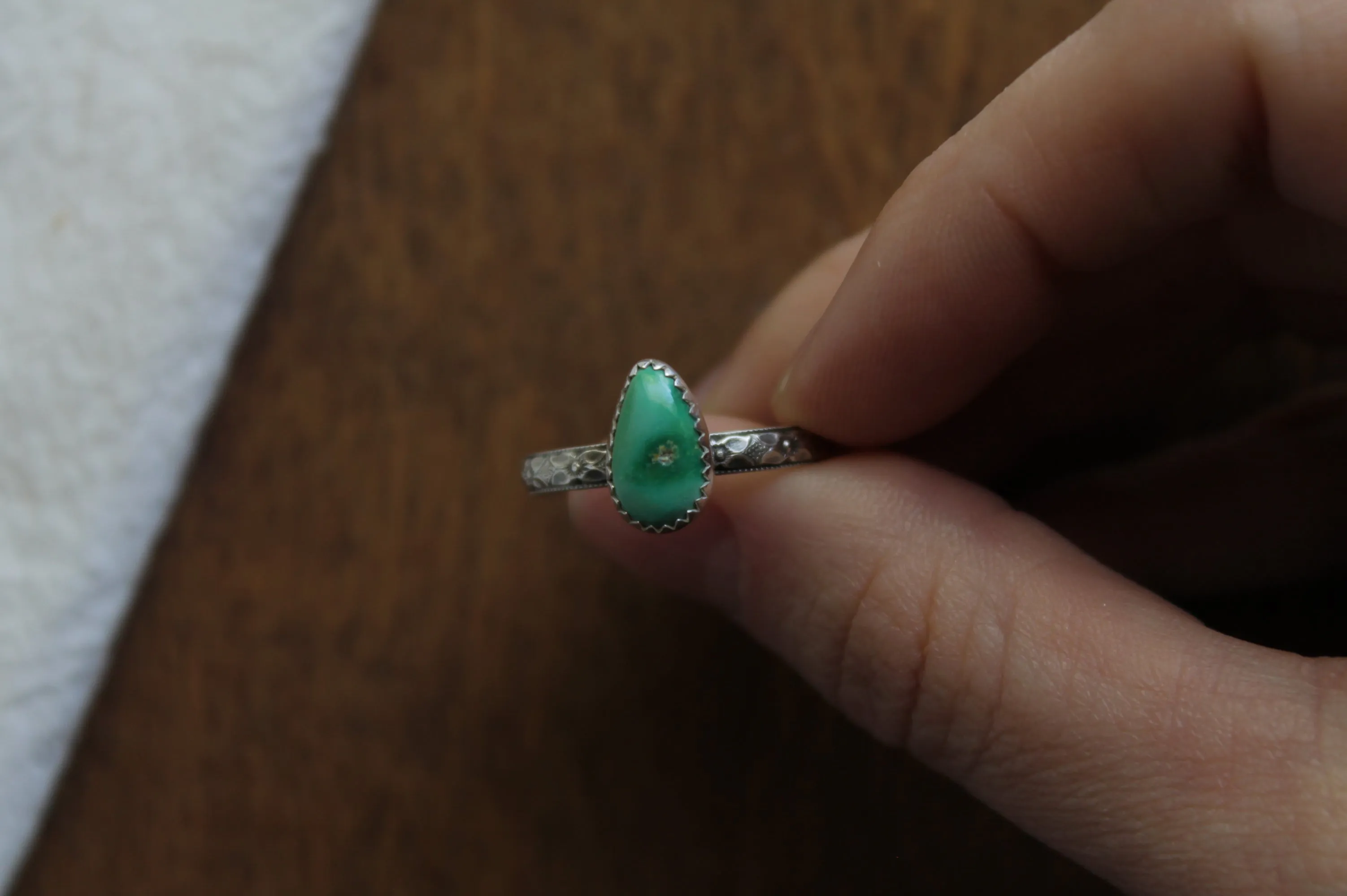 Turquoise Floral Ring | Size 8.5