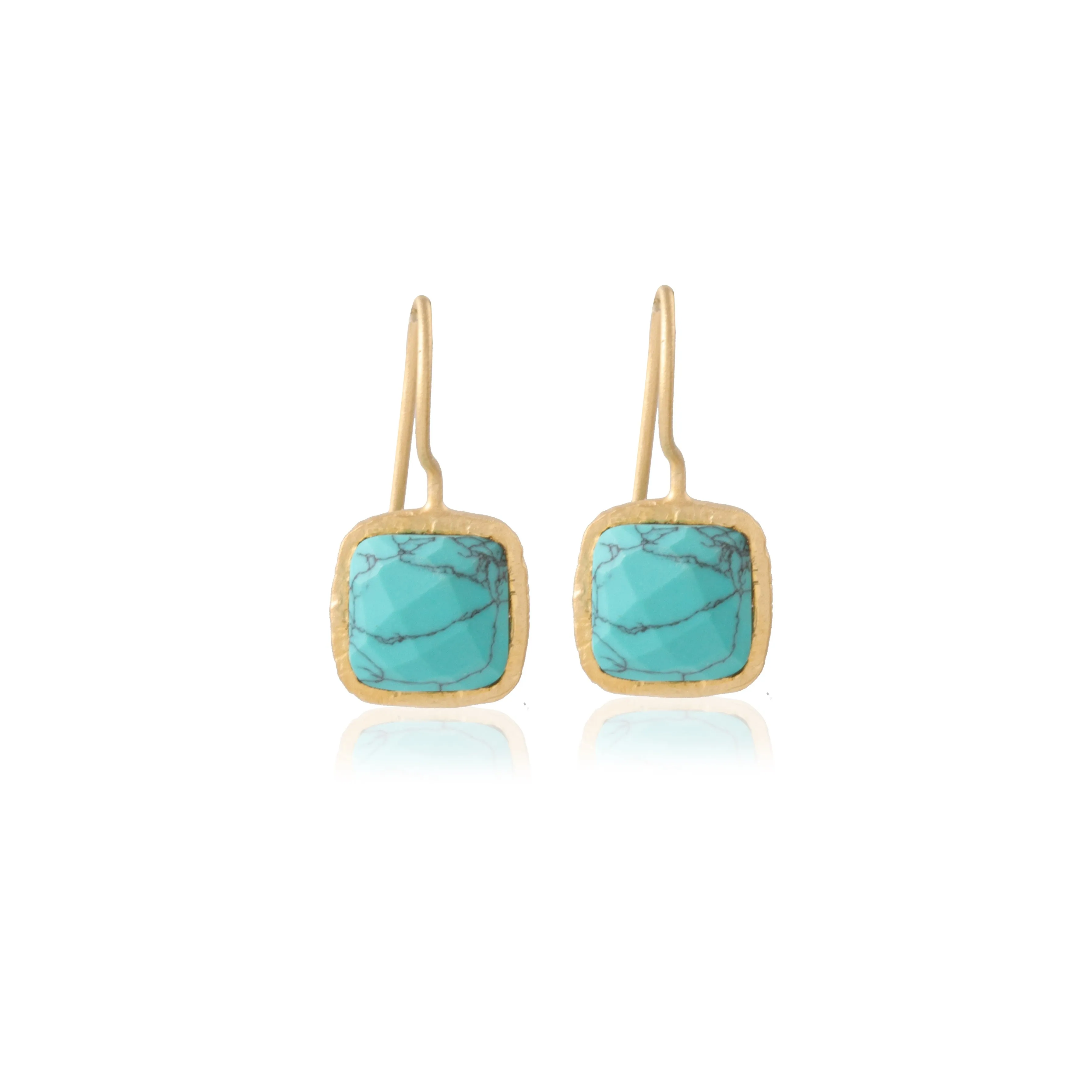 Vama | Inaya Earrings | Metal-Sterling Silver | Stone-Turquoise | Finish-Matt