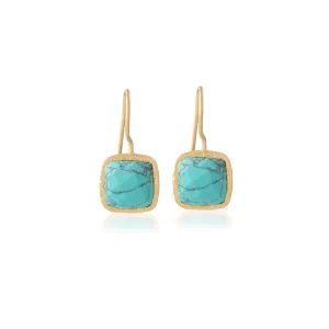 Vama | Inaya Earrings | Metal-Sterling Silver | Stone-Turquoise | Finish-Matt