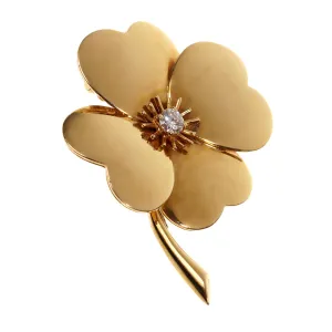 Van Cleef & Arpels Cosmos Diamond Gold Brooch Pendant