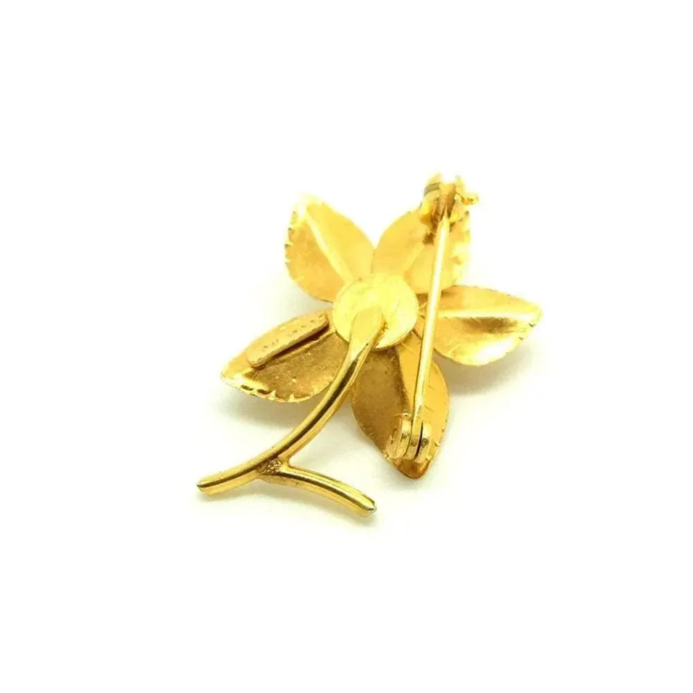 Vintage 1940s Rolled Gold Flower Ecco Brooch