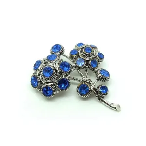 Vintage 1960s Cobalt Blue Flower Designer Weiss Brooch