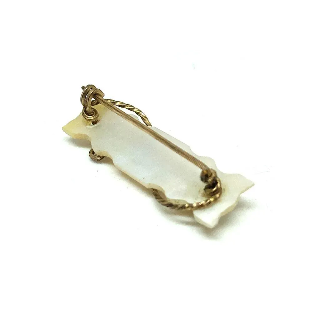 Vintage Art Deco 1930's Rolled Gold Mother of Pearl 'Lucy' Brooch