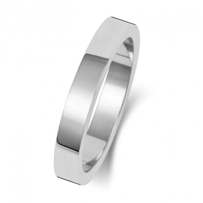 Wedding Band 9K Flat Flat 3 mm - 1.4 Wedding  Ring W173WM