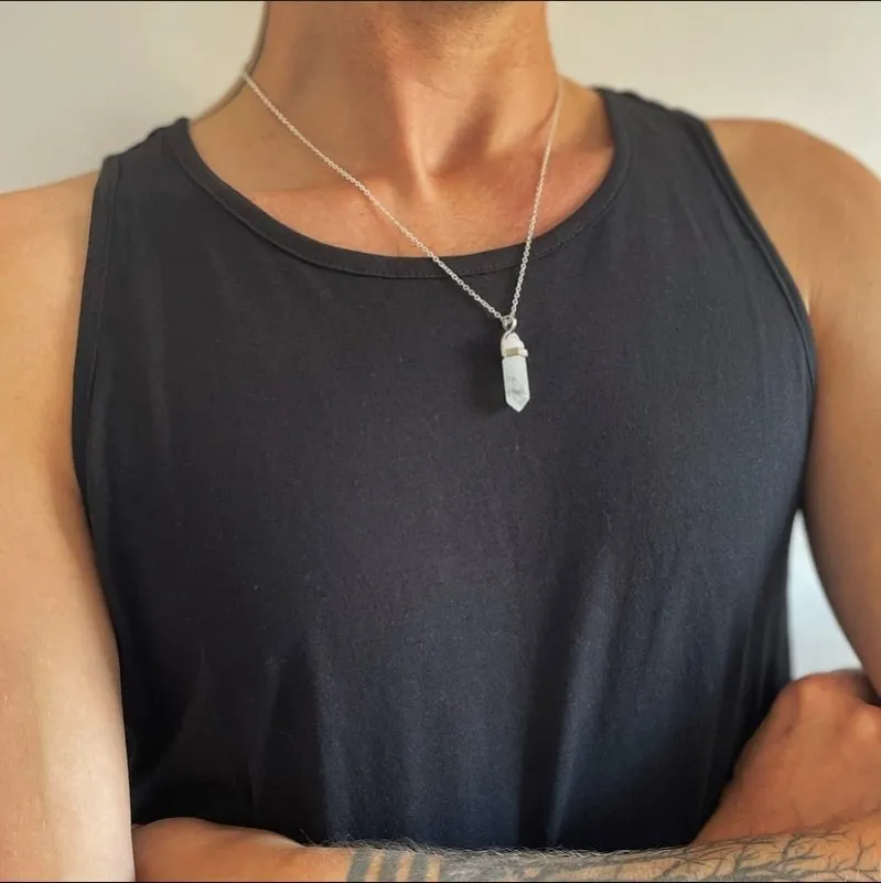 Xander Kostroma Men's Chunky 925 Sterling Silver Longer Length Point Necklace - 54 cm, Stylish Statement Piece, Premium Silver, Unique Design