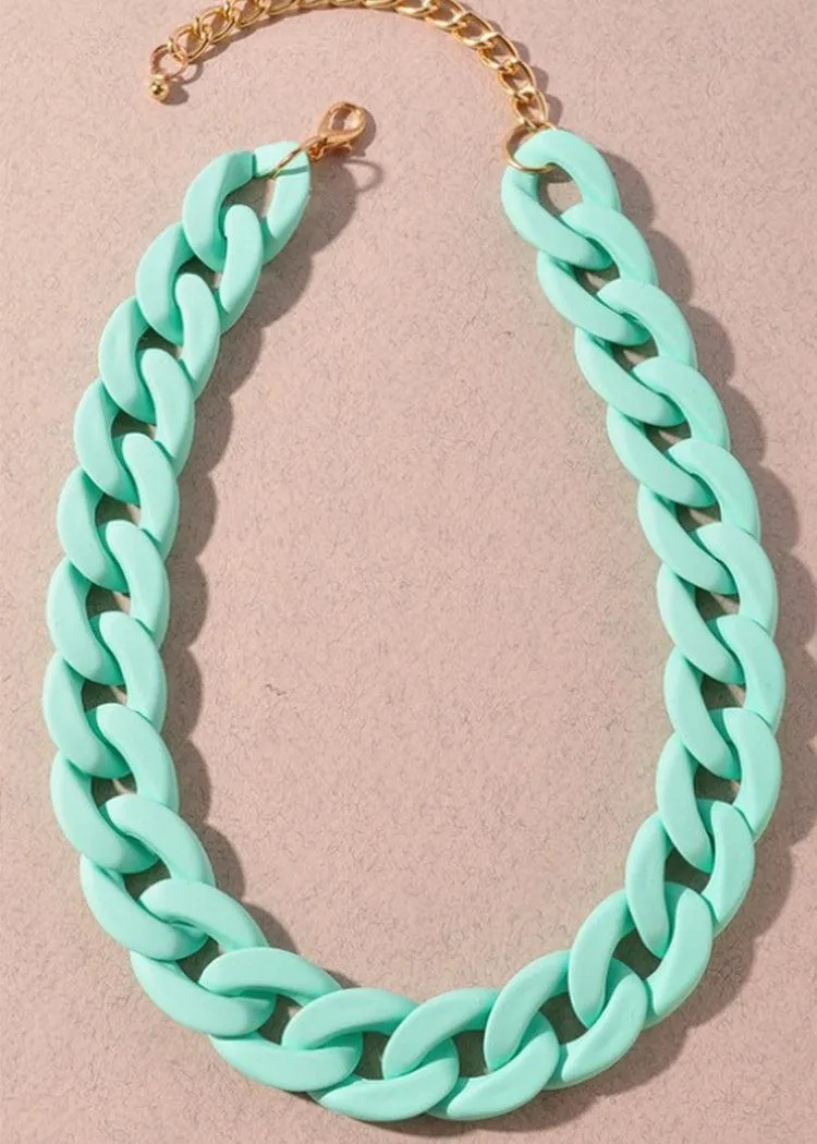 XL Link Necklace - Mint